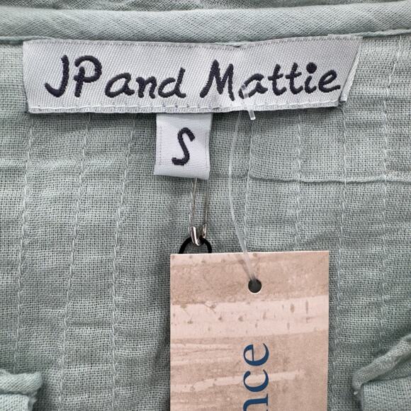 Sundance JP and Mattie Womens Dress Seafoam Size S Crinkle Cotton Cottagecore - Picture 4 of 15